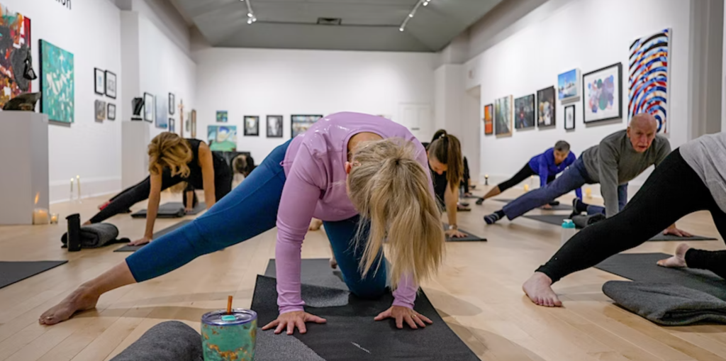 yoga in the gallery